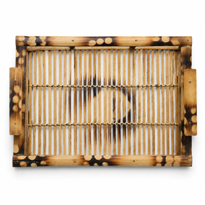 Handmade Bamboo Serving <b>Tray</b> with Handles Rectangular Woven Bamboo Tea <b>Breakfast</b> <b>Tray</b> for Home Kitchen Decor - Product Image 3