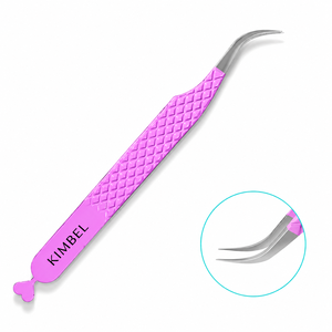 Pinzas de Extensión de Pestañas Curvas Resistentes con Diseño de Corazón Rosa de Alta Calidad, Punta de Precisión de Acero Inoxidable - Product Image 2