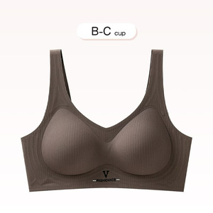 บราไร้โครง ไซส์ L FASHIONNCE สำหรับผู้หญิง คัพ B-C สายกว้าง แบบเต็มคัพ ผ้าริบ สีครีม - Product Image 3