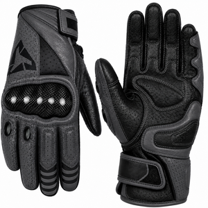 Gants de moto en cuir personnalisés, très demandés, pour la course, le motocross, la conduite, imperméables, compatibles écran tactile, avec poignées intégrées. - Product Image 5