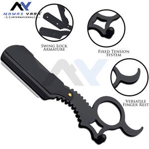 Navaja de Afeitar Profesional de Acero Inoxidable con Anillo Individual para Barbería, Afeitadora Manual para Hombres y Mujeres - Product Image 2