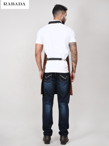 Tablier d'atelier de restaurants de travail en cuir de haute qualité avec poches en cuir tablier de cuisine barbier barbecue - Product Image 4