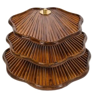 New Arrival Muse du Jour Gabriella Crespi Three Tiered Elegant Wooden Display Stand for <b>Desserts</b> Snacks Home Decor - Product Image 1