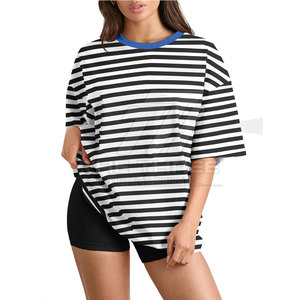 Camiseta de manga corta para mujer, oversize, de algodón, personalizada, ropa al por mayor. - Product Image 2