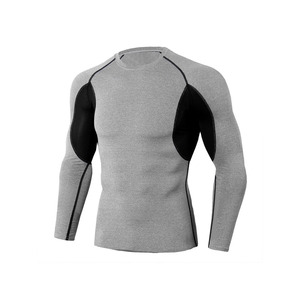 Haut de compression ajusté à manches longues pour homme, noir, pour arts martiaux, entraînement et gym, personnalisable - Product Image 1