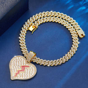 Collar con Colgante de Corazón Grande para Mujer, Estilo Hip Hop, Brillante, Plata 925, Diamante Moissanita, Joyería para el Día de San Valentín - Product Image 3