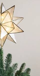 Adorno de árbol de Navidad con estrella morava iluminada, hecho a mano, de metal dorado, estrella 3D para luces LED, decoración navideña brillante. - Product Image 3