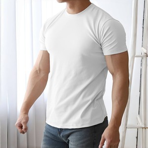 Camisetas Deportivas de Secado Rápido para Hombre, Camisetas de Entrenamiento Físico con Logotipo Personalizado, Camisetas de Gimnasio Ajustadas, Camisetas de Manga Corta de Verano - Product Image 2