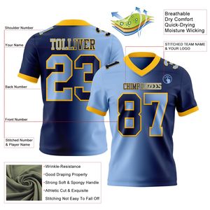 Camiseta de Fútbol Americano al por Mayor, Tejido Interlock, Sublimación, Logotipo Personalizado, Proveedor OEM ODM, Transpirable y de Alto Rendimiento - Product Image 6