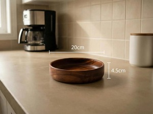 ILAHI's Natural Wooden Salad Bowl Eco-Friendly Acacia Wood Vintage Style Custom Logo Wedding Use Kitchenware Tableware Stocked - Product Image 6