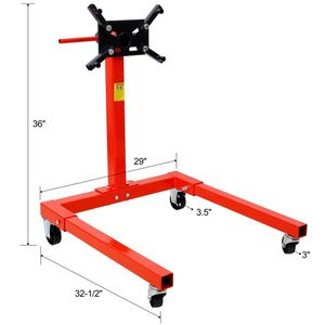Supporto Motore 1500 LBS con 4 Ruote, Testa Girevole a 360 Gradi, 4 Bracci Regolabili, Supporto in Metallo per Motori da Garage e Sollevatori Auto - Product Image 2