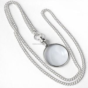 Loupe Collier Moderne en Laiton Poli de Haute Qualité 10X avec Chaîne, Pendentif Loupe de Poche, Logo Personnalisé, Vente en Gros - Product Image 1