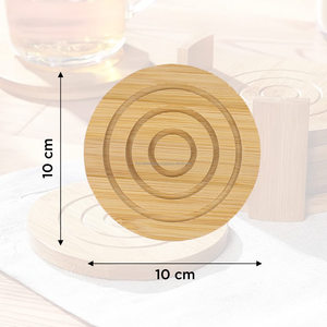 Juego de posavasos superventas, manteles individuales únicos ecológicos de madera, posavasos naturales decorativos para exhibición de té y café con soporte - Product Image 4
