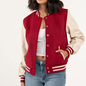 Blouson Bomber Universitaire Femme Personnalisé en Laine, Manteau de Baseball Style Letterman avec Logo Brodé, Vente en Gros OEM Usine - Product Image 3
