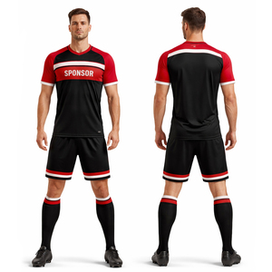 ชุดฟุตบอลแบบกำหนดเองสำหรับผู้ชาย ชุดกีฬาฟุตบอล ระบายอากาศ แห้งเร็ว ชุดทีม ชุดกีฬาซับลิเมชั่น ชุดฝึกซ้อม - Product Image 1