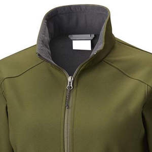 Chaqueta de forro polar verde oliva para mujer, con cremallera completa, cuello alto, cortavientos, informal, para exteriores, corte regular, chaqueta softshell para mujer - Product Image 3