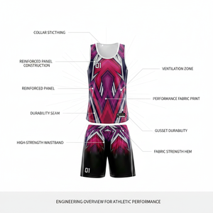 Ensemble uniforme de basketball personnalisé grande taille avec motif imprimé, maillot et short sublimés, tissu à séchage rapide pour l'entraînement et les matchs - Product Image 2