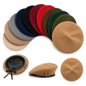 Feenix Doublesafe Hot Sale Custom Embroidered <b>Red</b> <b>Wool</b> Tactical High Quality Security Beret-Formal Style Sports Use Plain Unisex - Product Image 4