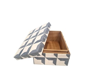 Atractiva Caja con Incrustaciones de Hueso, Hecha a Mano por Artesanos, Elegante Estuche de Almacenamiento con Patrón Intrincado, Organizador de Joyas, Decoración Interior de Primera Calidad - Product Image 6