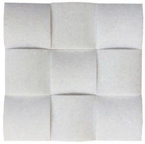 Carrelage en mosaïque de marbre blanc en forme de dôme carré, épaisseur 15 mm, résistant à l'eau, écologique, garantie 5 ans, intérieur moderne, 300x300 mm - Product Image 1