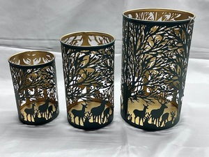 Support de bougie pilier en fer décoratif Sonnet, étanche, naturel, durable, fait main, pour décoration de Noël et de la maison, vente en gros - Product Image 3