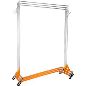 Appendiabiti Industriale in Acciaio a Z Regolabile in Altezza su Ruote per Organizzazione Robusta dei Vestiti - Product Image 1
