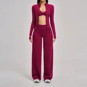 Conjunto Deportivo de Manga Larga para Gimnasio, Leggings y Sujetador Deportivo, Ropa Deportiva para Mujer - Product Image 1