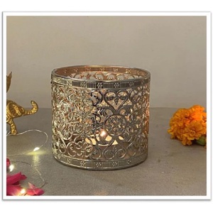 Best Selling Home Decorative Large T-<b>Light</b> Holder Handmade Customized Antique Coated Iron Metal Waterproof for Diwali - Product Image 5