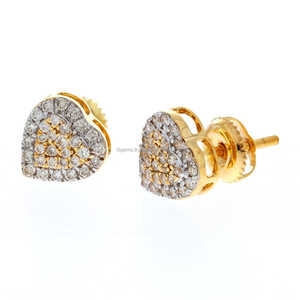 ต่างหูเพชรสำหรับผู้หญิงและผู้ชายอัญมณี2กรัม18kt สีเหลืองทองที่ออกแบบอย่างสวยงาม - Product Image 4