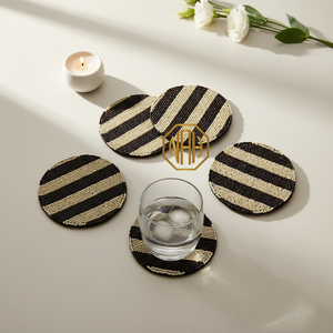 Posavasos Modernos Ecológicos con Cuentas de Muñeco de Nieve Navideño, Manteles Redondos de Tela Hechos a Mano con Bufanda Roja y Borde Verde para Decoración de Mesa - Product Image 3