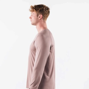เสื้อยืดแขนยาวคอกลมผู้ชาย ทรงปกติ ผ้าถัก สีพื้น สไตล์ลำลอง ย้อมสีเรียบ - Product Image 3