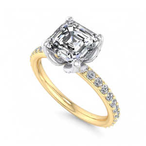 Anillo de Compromiso con Diamante Cultivado en Laboratorio, Corte Cojín, Halo Oculto, Solitario Minimalista, Chapado en Oro de 18k y Rodio, Anillo de Propuesta, IGI - Product Image 6