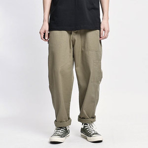 Custom Logo Men Casual Loose Straight Canvas Cargo Pants Oversized Streetwear Multi Pocket Utility Fashion - Product Image 4