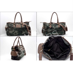 กระเป๋าเดินทางหนังผ้าใบพิมพ์ลายป่ามีกระเป๋าหลายใบกระเป๋าผ้าใบ - Product Image 1