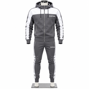 Ensemble de survêtement sportif unisexe personnalisé à capuche 2-en-1 |   Fabricant de vêtements de sport OEM ODM |   Étiquette privée, logo personnalisé, approvisionnement en gros - Product Image 1