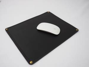 Crazy Horse Leather <b>Mouse</b> <b>Pad</b> Vintage Style Desk Mat Genuine Cowhide Surface Durable Office Desk Accessory LMPD-0012B - Product Image 2