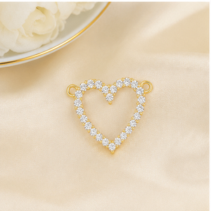 Women's 10K <b>Solid</b> <b>Gold</b> Custom Iced Open Heart Lab Grown Diamond <b>Pendant</b> Perfect Wedding Anniversary Gift Fine Jewelry Necklaces - Product Image 4