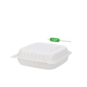 Home Richfull Heavy-Duty Waterproof <b>Plastic</b>-Lined Clamshell Disposable Biodegradable Eco-Friendly Bagasse Leakproof Potato Chips - Product Image 1