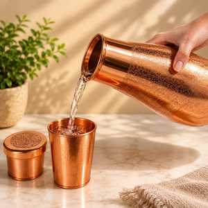 Custom Logo Eco-Friendly Modern Pure Copper <b>Water</b> <b>Bottle</b> <b>750ml</b>/950ml/1000ml Handmade Wholesale - Product Image 1