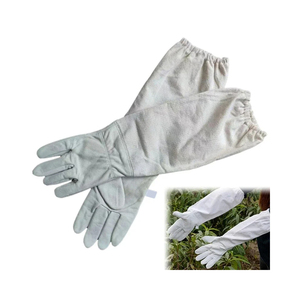 Gants en coton blancs longueur coude avec manchettes allongées pour l'apiculture, la cueillette du miel et les travaux en extérieur - Product Image 1