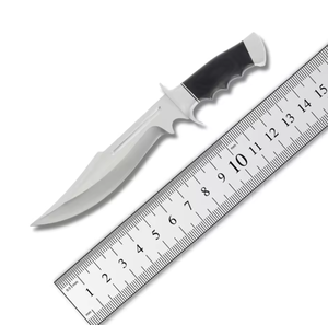 Cuchillo de caza Bowie de hoja puntiaguda de acero de Damasco hecho a mano, nuevo, OEM, al por mayor, con mango de madera exótica verde y latón, de Prestige Blades - Product Image 5