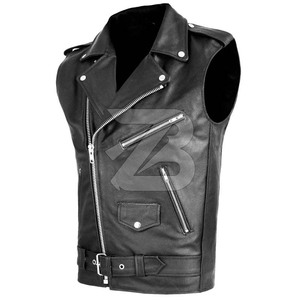 Nouveau Gilet et Blouson de Moto en Cuir Véritable pour Homme – Respirant, Style Hiver Urbain avec Fermeture Éclair et Revers – Gilets et Vestes sans Manches pour Homme - Product Image 4