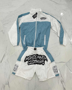 Ensemble survêtement streetwear 2 pièces personnalisé pour homme : coupe-vent court et pantalon cargo zippé en nylon et polyester – Vente en gros, OEM - Product Image 4