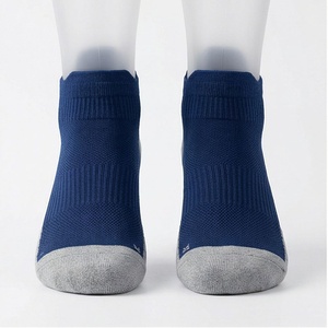 Blue Ankle Socks Breathable Polyester Spandex Running Sports Socks for Adults Summer Wear - Product Image 1