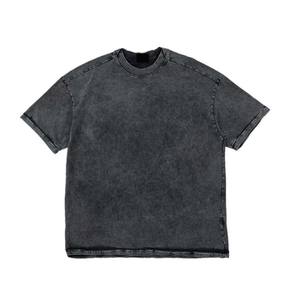 T-shirt unisexe col rond vintage 2026 de qualité supérieure délavé à l'acide pour hommes, vente en gros, 100 % streetwear, grandes tailles - Product Image 2