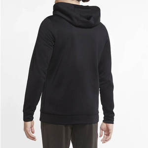 Sweat à capuche zippé intégral noir pour homme, veste de sport athlétique en polaire avec cordon de serrage, idéal pour l'entraînement en salle de sport, vente en gros - Product Image 2