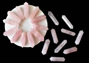 Cristales de Cuarzo Rosa de Primera Calidad al por Mayor, Puntas Dobles para Decoración y Regalos - Product Image 2