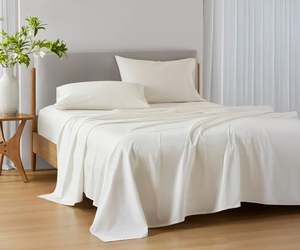 Sábana de Algodón de Color Marfil de Alta Calidad para Cama King Size, Ideal para Hoteles de Lujo y Uso Residencial - Product Image 1