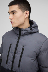 Latest Design Custom Logo Winter Outdoor Sport Windproof <b>Waterproof</b> <b>Warm</b> Padded Cotton Fleece Quilted Stand Patchwork Men's - Product Image 3