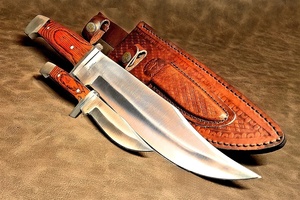 Couteau Bowie de survie professionnel A&M Enterprises, lame fixe en acier inoxydable de qualité industrielle, manche en Micarta - Product Image 3